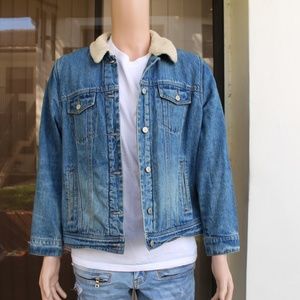 Vintage Fur line jean jacket
